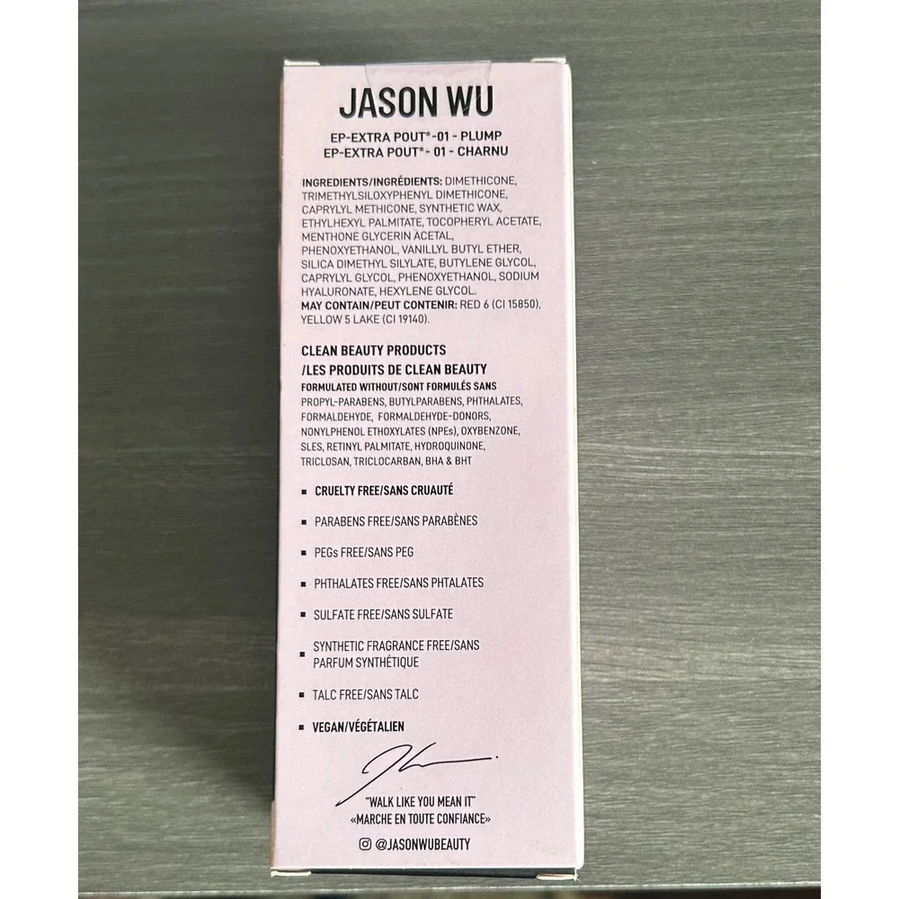 Jason Wu Beauty Extra Pout Lip Gloss Plumper 01 Plump 0.15oz New